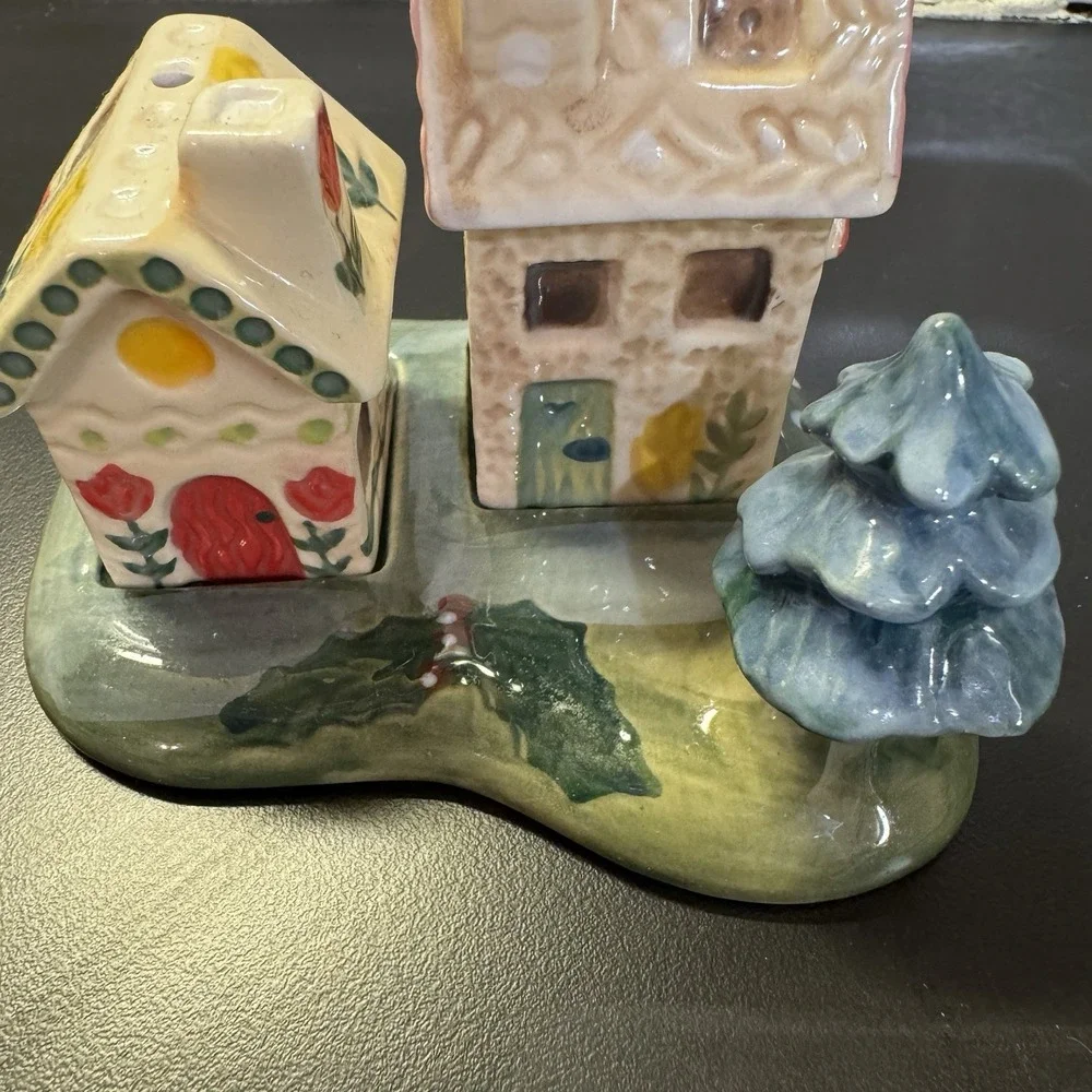 Anthropologie‎ Salt Pepper Shaker Village House Cottage 3pc Set Nathalie Lete